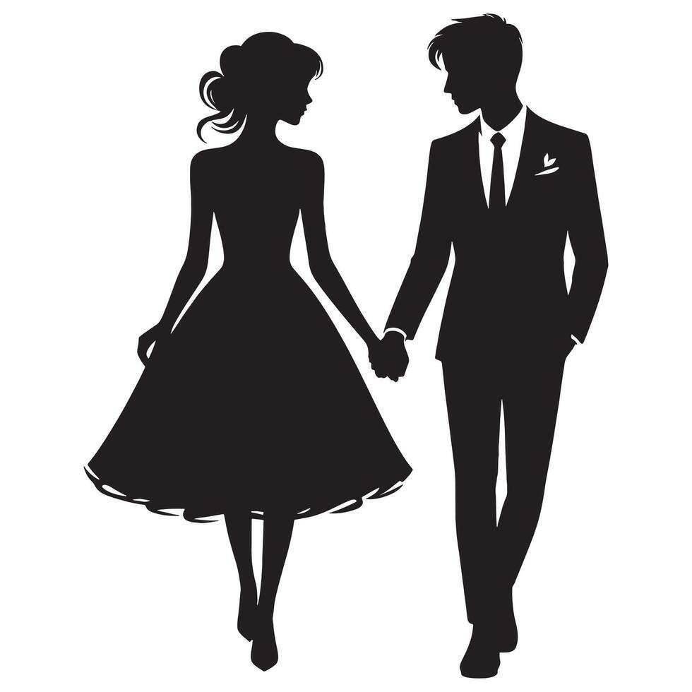 silhouette-of-a-man-and-woman-in-formal-attire-holding-hands-free-vector